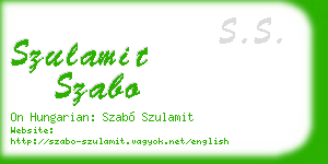 szulamit szabo business card
