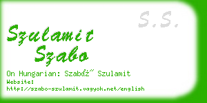 szulamit szabo business card